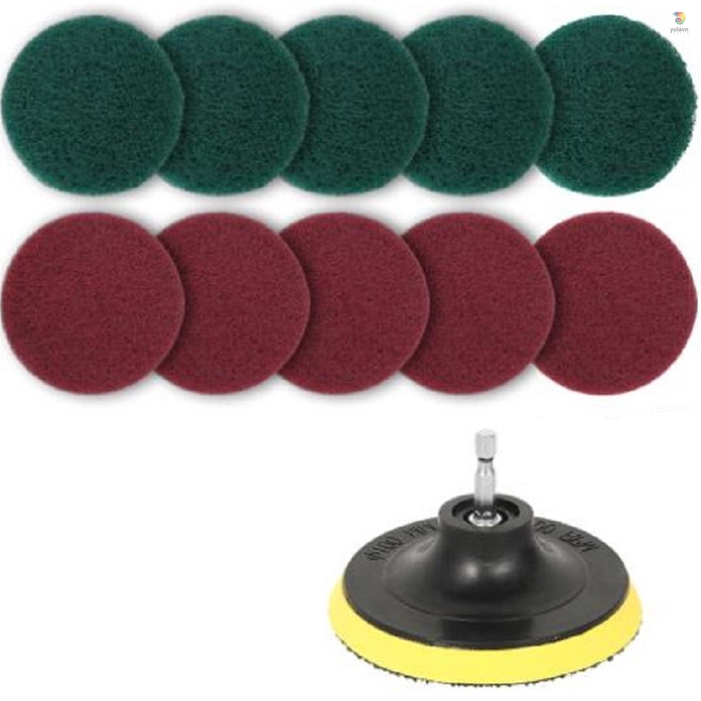 Set 11 Miếng Chà Rửa Kính Xe Hơi 4 inch Có Mũi Khoan Điện