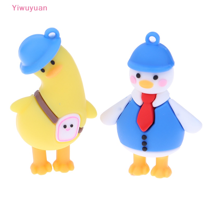 < Yiwuyuan > Móc Khóa Cặp Đôi Bằng Silicon Hình Vịt Ch Đáng Yêu Mới