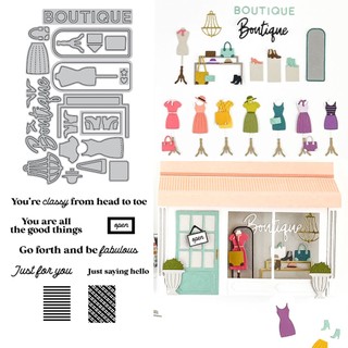 Khuôn cắt giấy kim loại + con dấu trong suốt trang trí thiệp / scrapbook