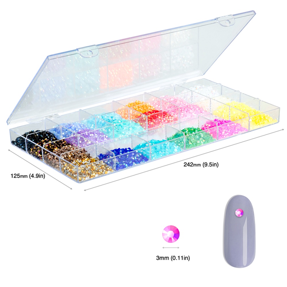 Set 20000 Viên Đá Nhựa 3mm Dùng Làm Đồ Trang Sức Thủ Công H5P3