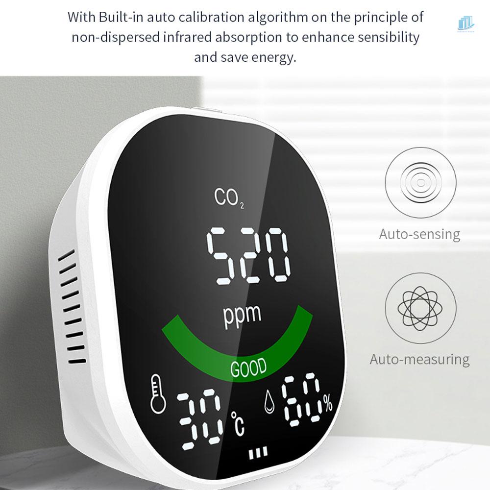 Thiết Bị Đo Độ Ẩm / Nhiệt Độ CO2 3 Trong 1 s2mwvn Có Màn Hình Hiển Thị Kỹ Thuật Số