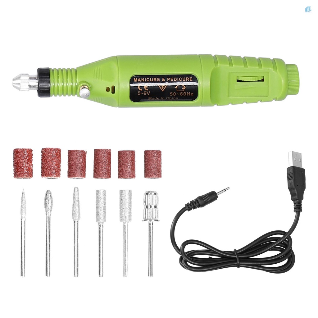 Bộ Máy Mài Móng Tay Mini Sạc USB (s2mwvn) Cầm Tay Với 6 Đầu Mài Tùy Chỉnh Tốc Độ