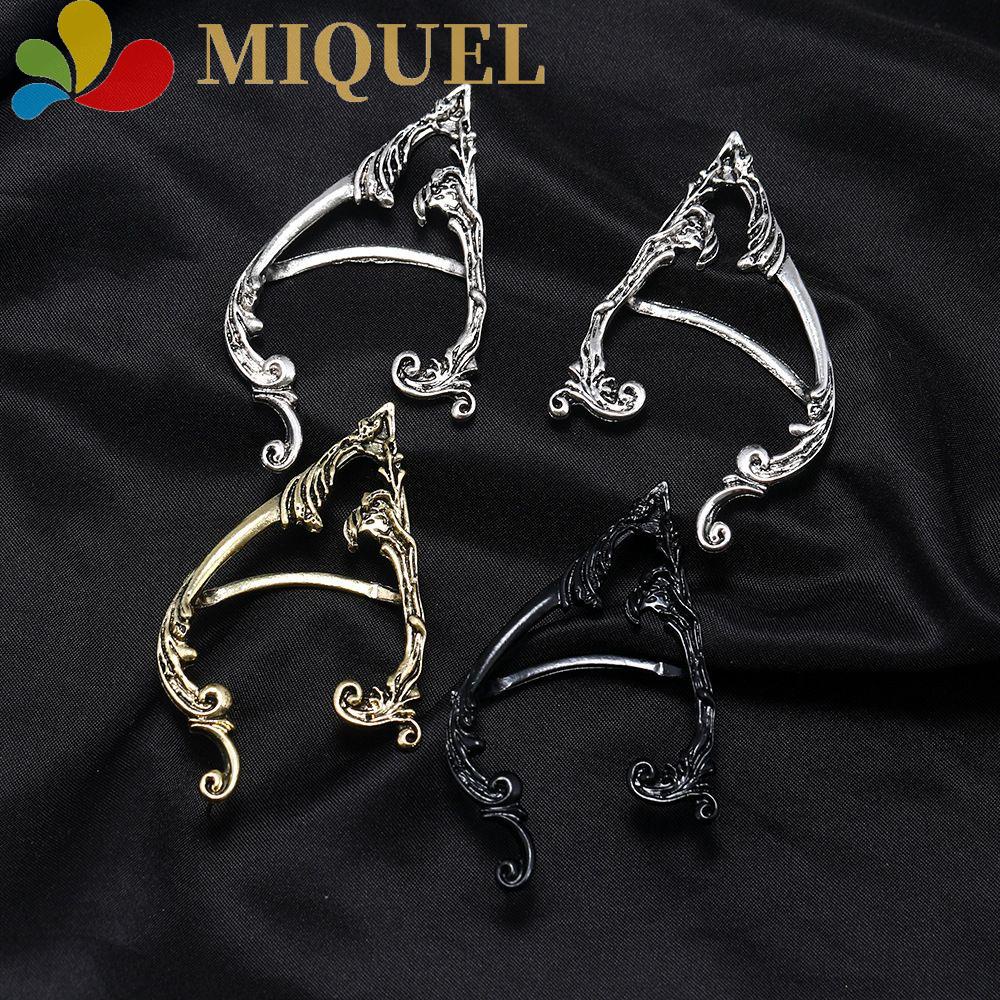 Khuyên Kẹp Vành Tai Bằng Hợp Kim Màu Trơn Phong Cách Hip Hop Thời Trang