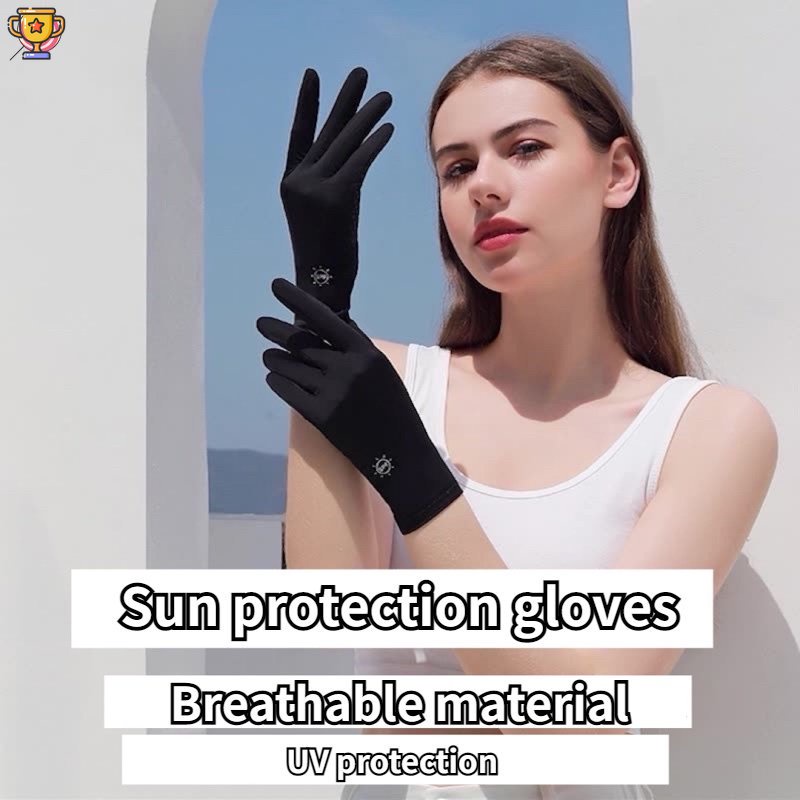 1 Đôi Găng Tay Nylon Năm Ngón Chống Nắng Chống Trượt Thoáng Khí