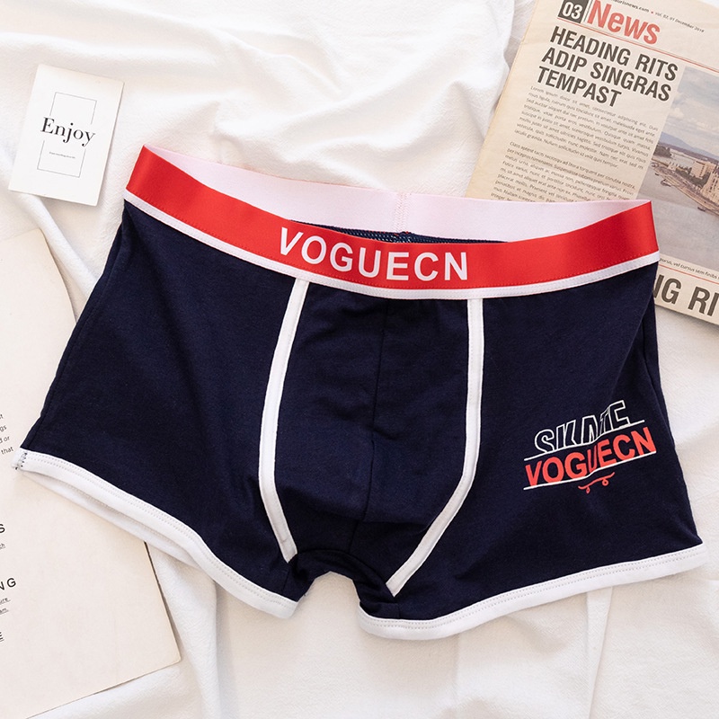Quần Lót Cotton Lưng Vừa In Hình Mặt Cười Thời Trang Cho Nam