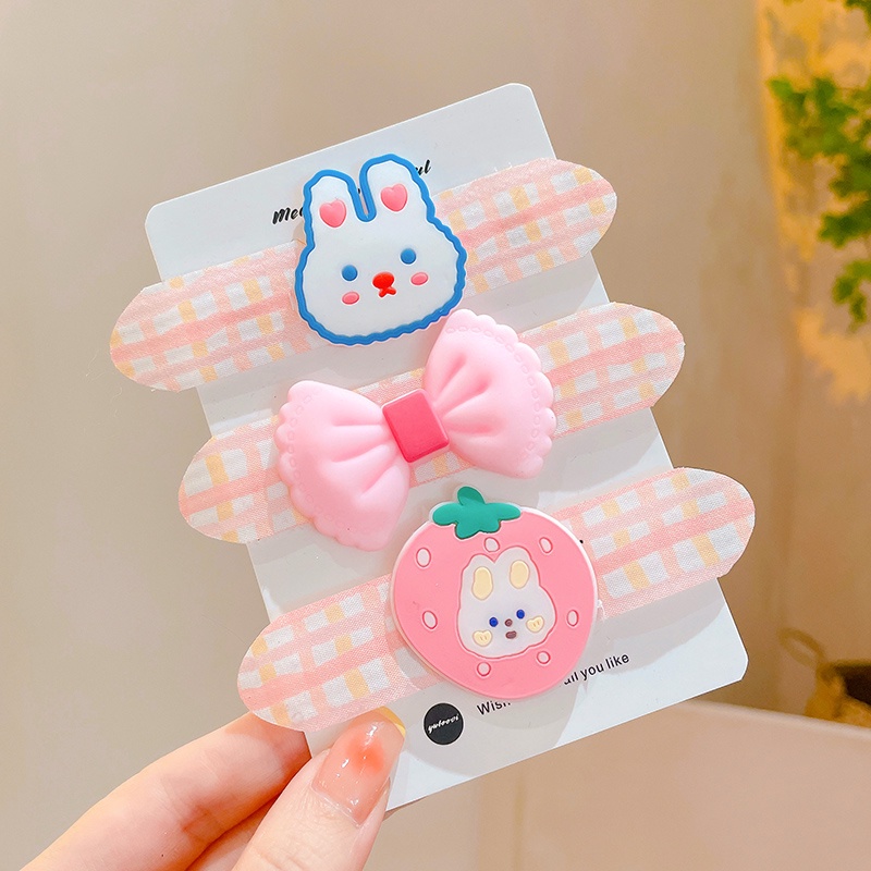 Miếng dán tóc mái ngang họa Set 5 Kẹp Tóc Hình Hoạt Hình Xinh Xắn Cho Bé Gái