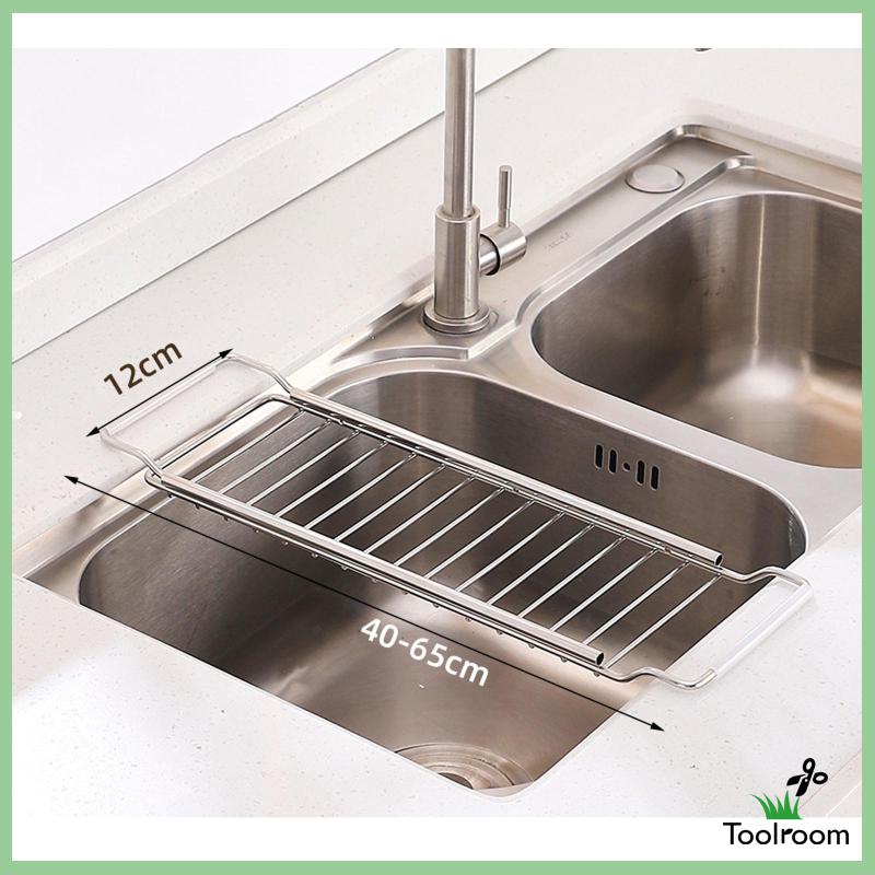 Giá Đỡ Inox Gắn Bồn Rửa Chén Ráo Nước Chống Gỉ Có Thể Điều Chỉnh