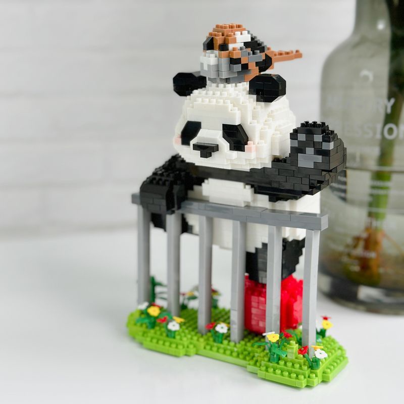 Đồ Chơi Lắp Ráp Hình Hoa / Gấu Trúc Cỡ Nhỏ Dễ Thương Cho Bé Trai