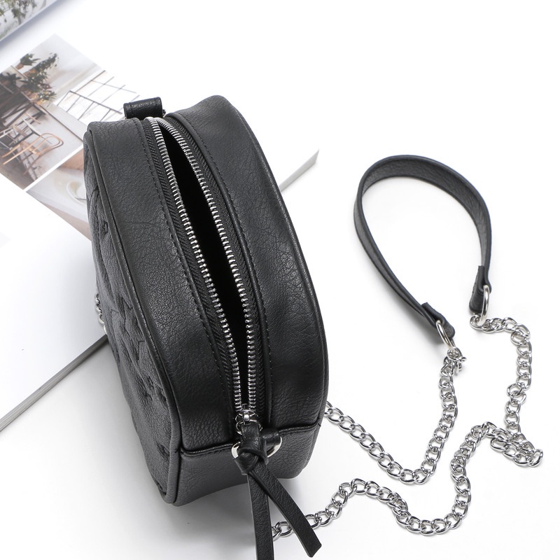 Ielgy Túi Đeo Vai Hình Vuông Màu Trơn Phối Dây Xích Mẫu Ngôi Sao Phong Cách Nước