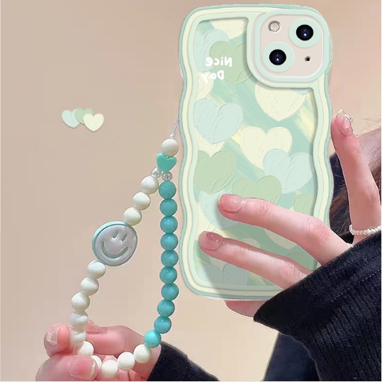 Ốp lưng Oppo Reno 8t 8 8z 7z 7 6 5 4 3 F11 Pro F9 Pro F7 F5 Youth F1s A93 A94 A91 green love flower Bracelet Wave edge soft phone case