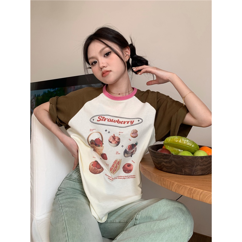 Áo Thun Ngắn Tay In Họa Tiết Thời Trang Mùa Hè