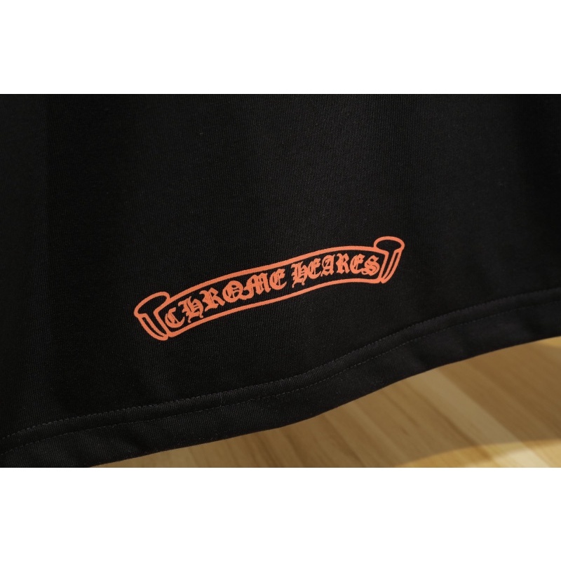 Áo Thun Ngắn Tay Logo Chr88ome &amp; Classic Thời Trang Mới Nhất Màu Trắng Cam Phong Cách Unisex