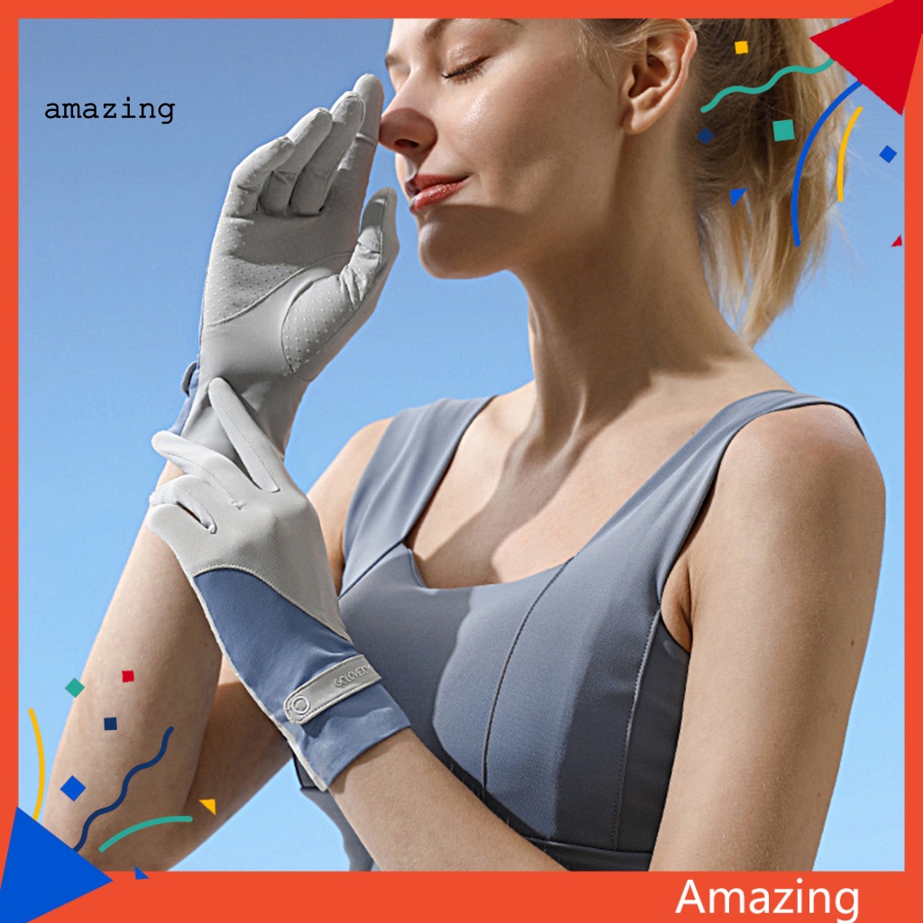 1 Đôi Găng Tay Chạy Xe Đạp Chống Nắng Màu Trơn Dành Cho Nữ