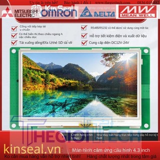 Màn hình HMI Kinseal 4.3inch AMZ043W01RDE ko vỏ, màn hình màu cảm ứng điều khiển công nghiệp hỗ trợ nhiều loại PLC,Macro