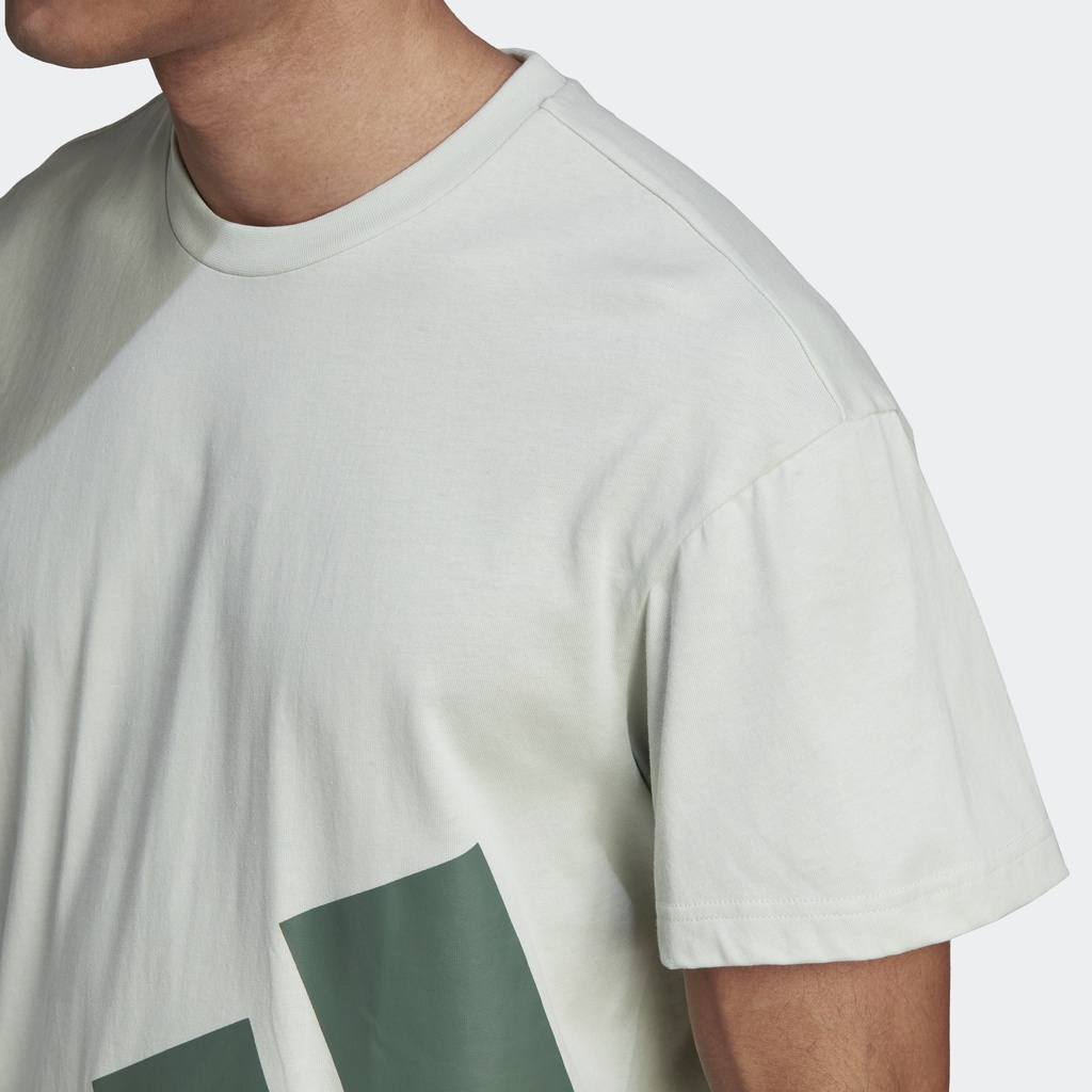 Adidas Phong cách sống Áo Thun Giant Logo Essentials Nam màu xanh lá HL2218