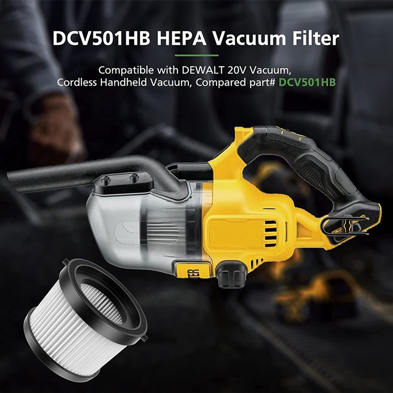 Bộ lọc thay thế bộ lọc HEPA 1 cái cho máy hút cầm tay không dây DEWALT DCV501HB 20V , với miếng đệm màu đen , Phần DCV5011H