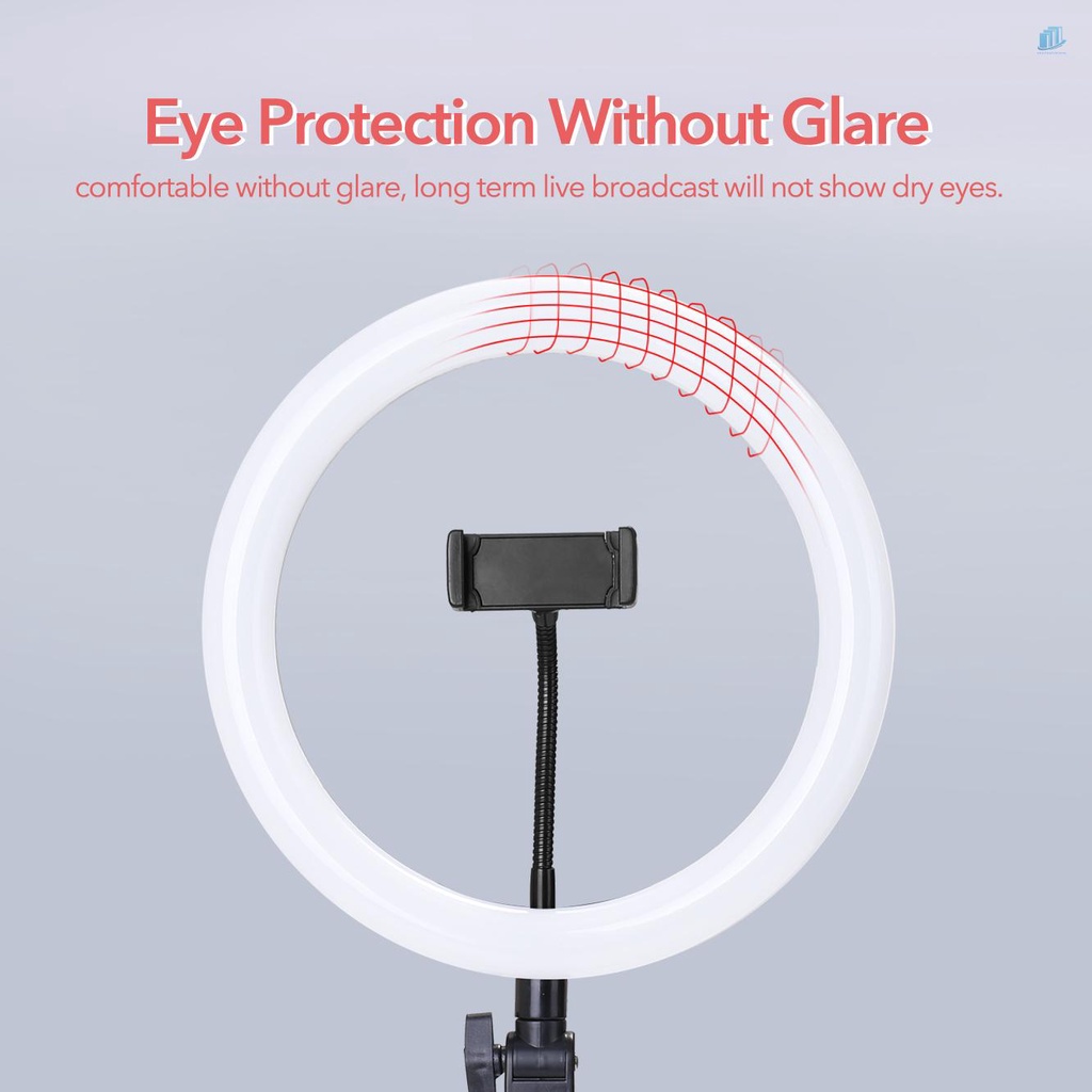 Đèn LED Tròn Thông Minh 10 &quot;Có Kẹp Gắn Điện Thoại Có Thể Điều Chỉnh Độ Sáng Để Quay Video / Phát Trực Tiếp