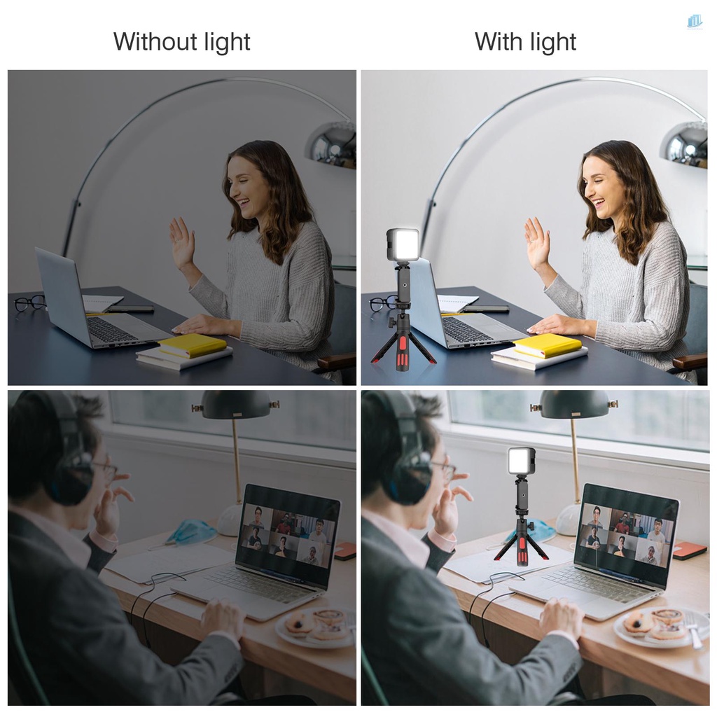 ANDOER Bộ Giá Đỡ Ba Chân Mini Có Đèn LED Và Kẹp Gắn Điện Thoại Mini 5500K Điều Chỉnh Được Độ Sáng Hỗ Trợ Quay Video / Điện Thoại Thông Minh