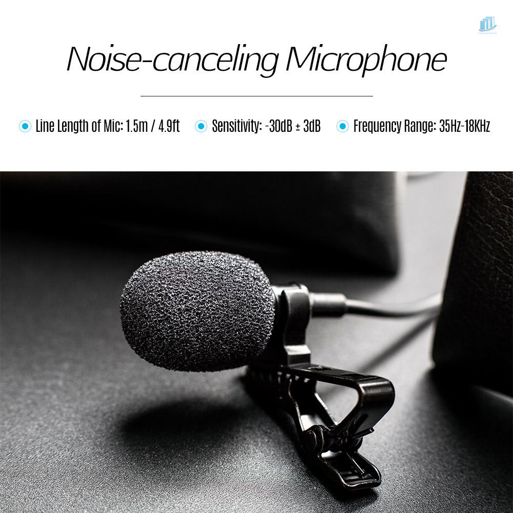 Micro Kẹp Áo Jack 3.5mm Dài 1.5m Chống Ồn Đa Hướng Cho Điện Thoại Thông Minh / Máy Tính