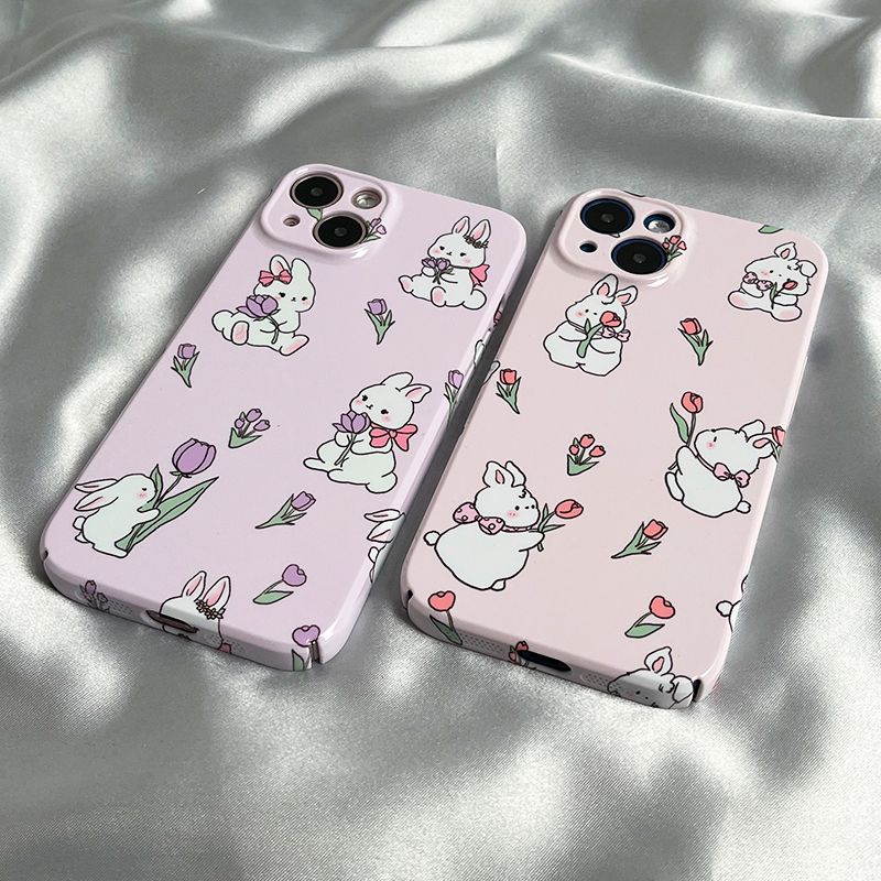 Vỏ Cứng Phim Dán Hoa Tulip111314Ốp Điện Thoại Họa Tiết Thỏ Đáng Yêu Cho Apple Iphone 14Xs