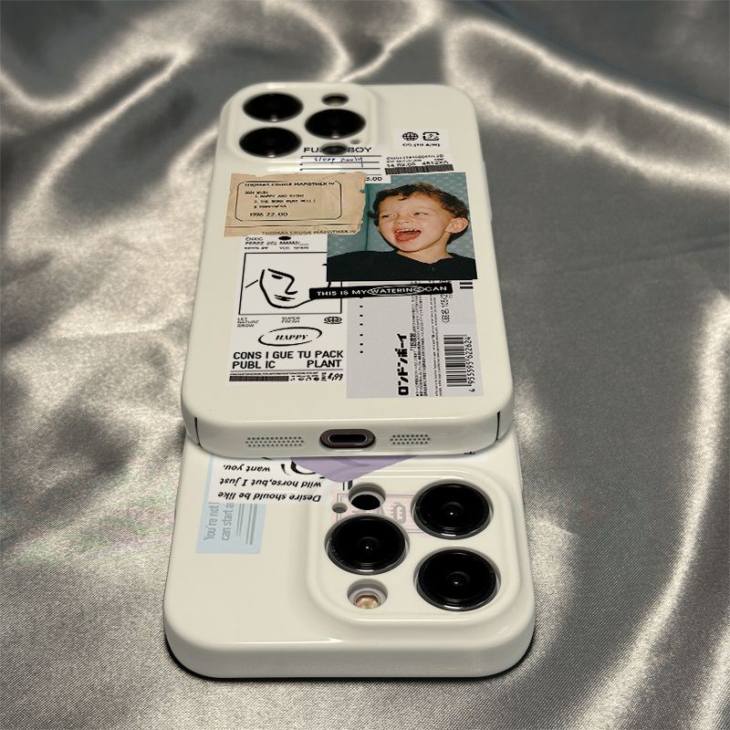 Ốp Điện Thoại Cứng Họa Tiết Nhãn Dán Phong Cách Âu Mỹ Thời Trang Cho iPhone14pro pro13 0DJR 14