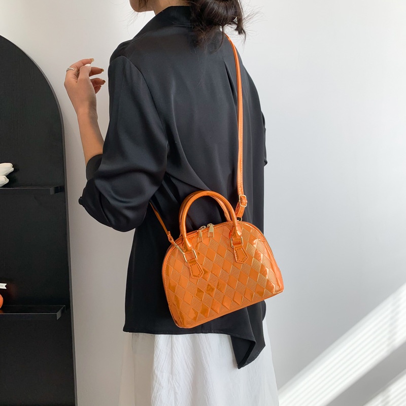 Túi Xách JASMIN NOIR Tote Nhỏ Hai Dây Bằng Da Bóng Kẻ Sọc Caro Thời Trang Xu Hướng Dành Cho Bạn Nữ