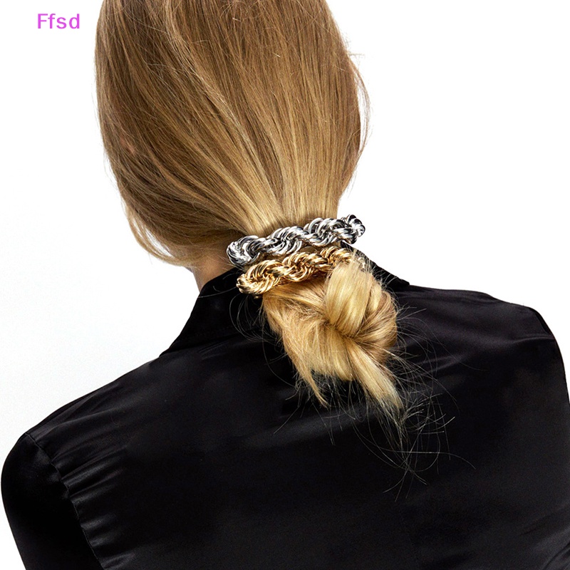 {Ffsd} Kẹp Tóc Dạng Xoắn Bằng Kim Loại Màu Vàng / Bạc Tối Giản Cho Nữ * Bán Chạy