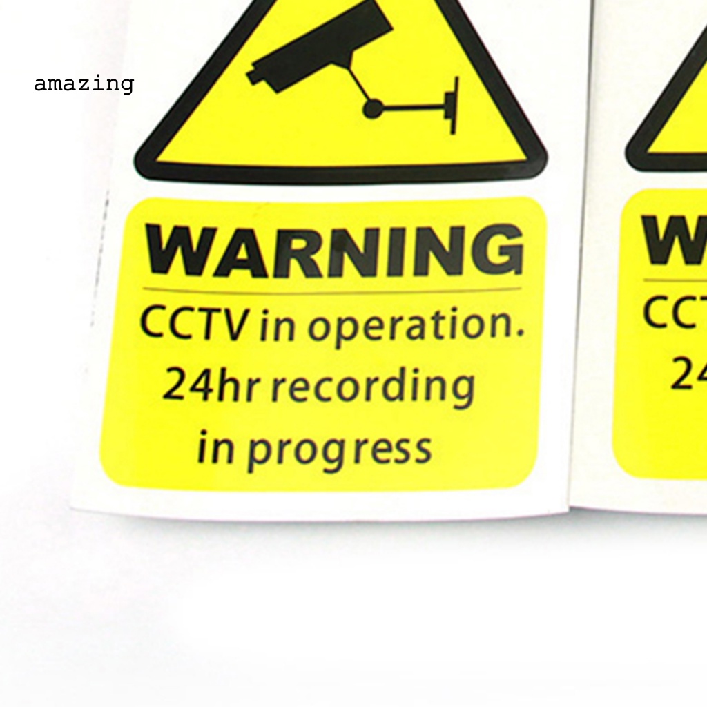 Set 5 Miếng Dán Hình Biển Báo CCTV Chống Nước 100Mmx150Mm Cho Xe Hơi