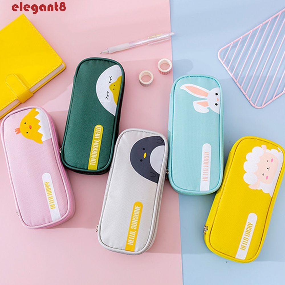 Túi Đựng Bút Bằng Vải Oxford Chống Nước In Hình Động Vật Dễ Thương
