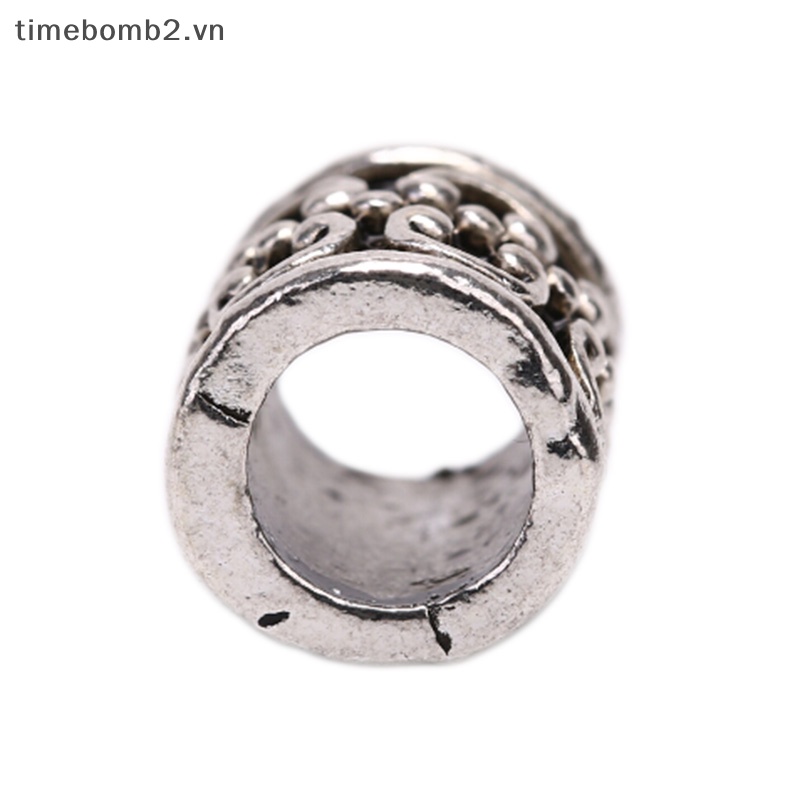 {Timebomb} Set 5 Dây Buộc Tóc Bện Hạt Cườm Bằng Hợp Kim Viking Cổ Điển Mới