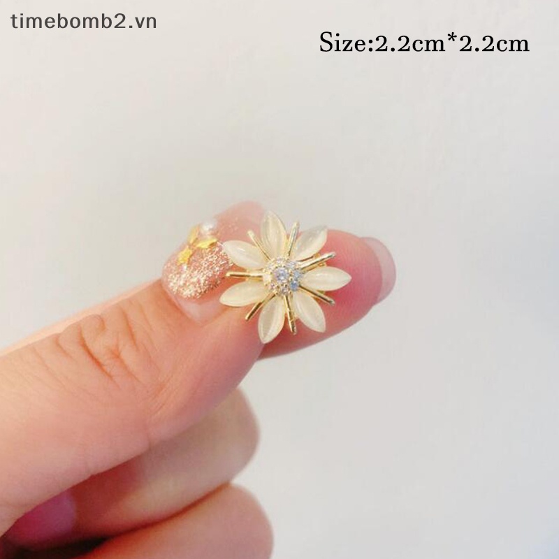 {Timebomb} Ghim Cài Áo Hình Hoa Ngọc Trai Zircon Mắt Mèo Vintage Dễ Phối Đồ Trang Trí Cho Bữa Tiệc