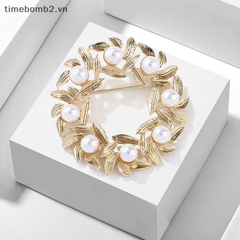 Ghim Cài Áo Đính Ngọc Trai Nhân Tạo Thời Trang Dành Cho Nữ