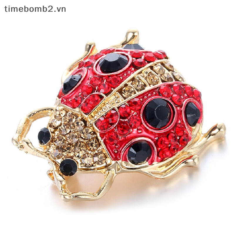 {Timebomb} Ghim Cài Áo Hình Côn Trùng Đính Đá Pha Lê Tráng Men Vintage Dễ Thương Làm Quà Tặng