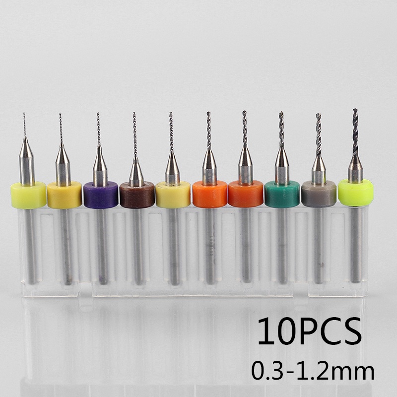 Set 10 Mũi Khoan PCB 0.3mm-1.2 mm Siêu Bền Chuyên Dụng