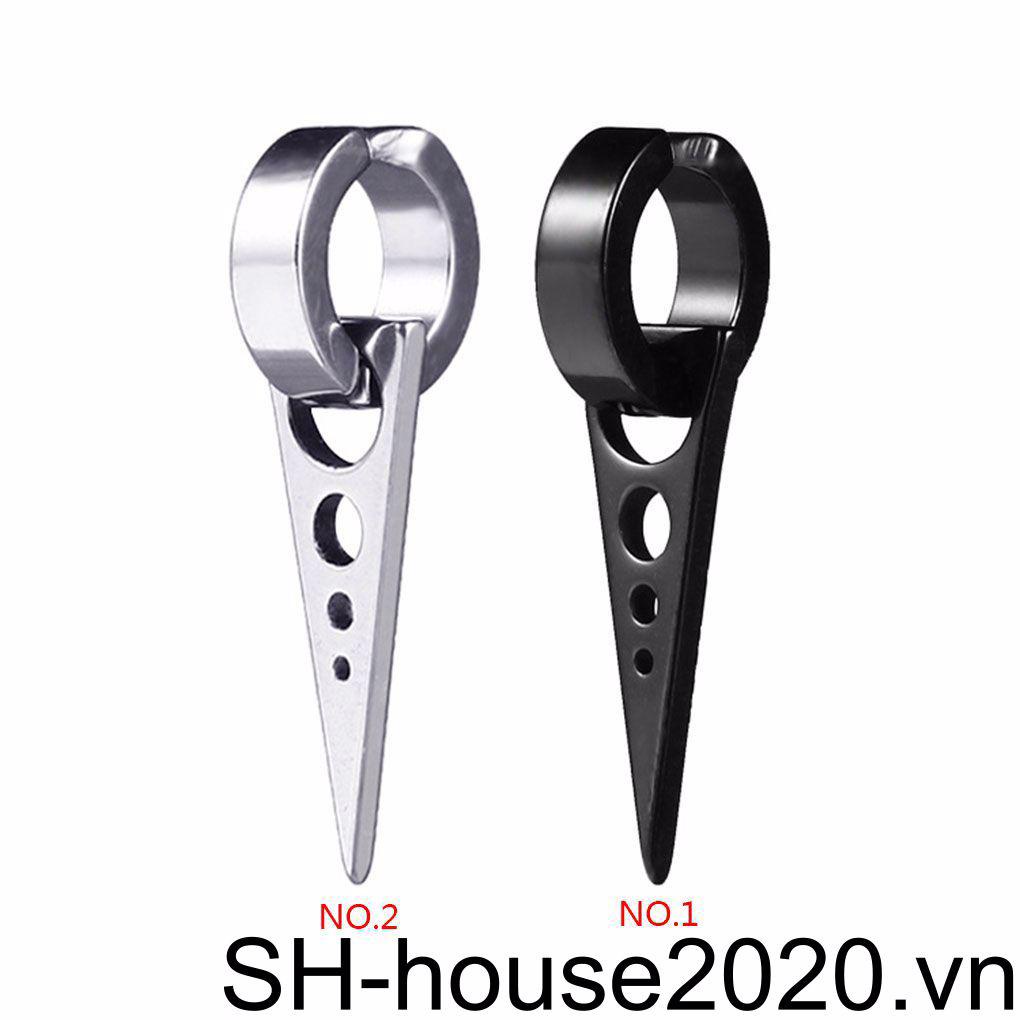 1 Cặp Bông Tai Nam Hình Tam Giác Màu Đen Bằng Titan