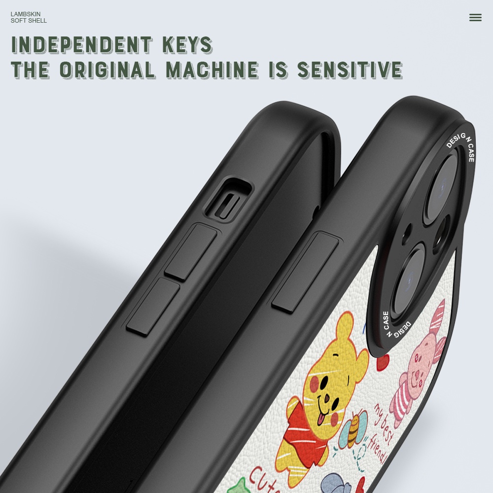Xiaomi Mi 10 9 8 10T Pro Lite Cho Ốp lưng điện thoại In Hình Lambskin Cartoon Pooh Bear