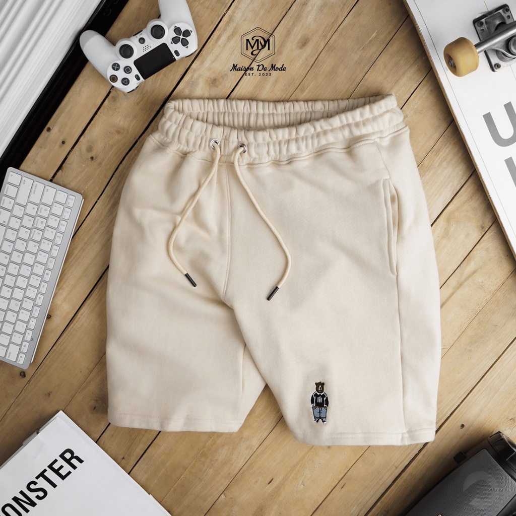 Quần Short Nỉ Thêu Hình Gấu