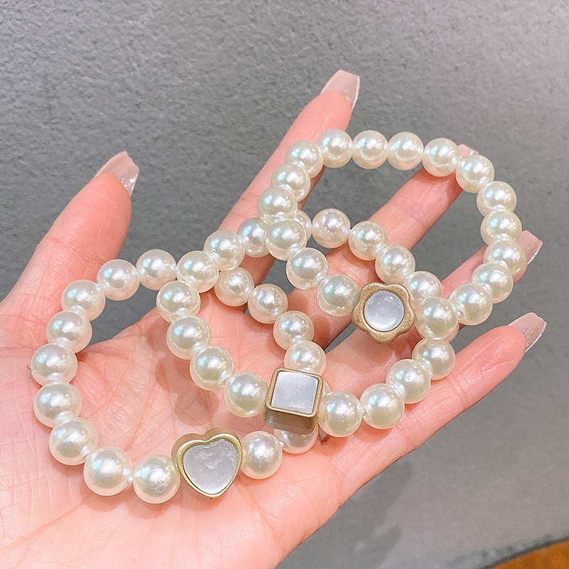 Dây Buộc Tóc Cao Su Đính Ngọc Trai Nhân Tạo Phong Cách Hàn Quốc