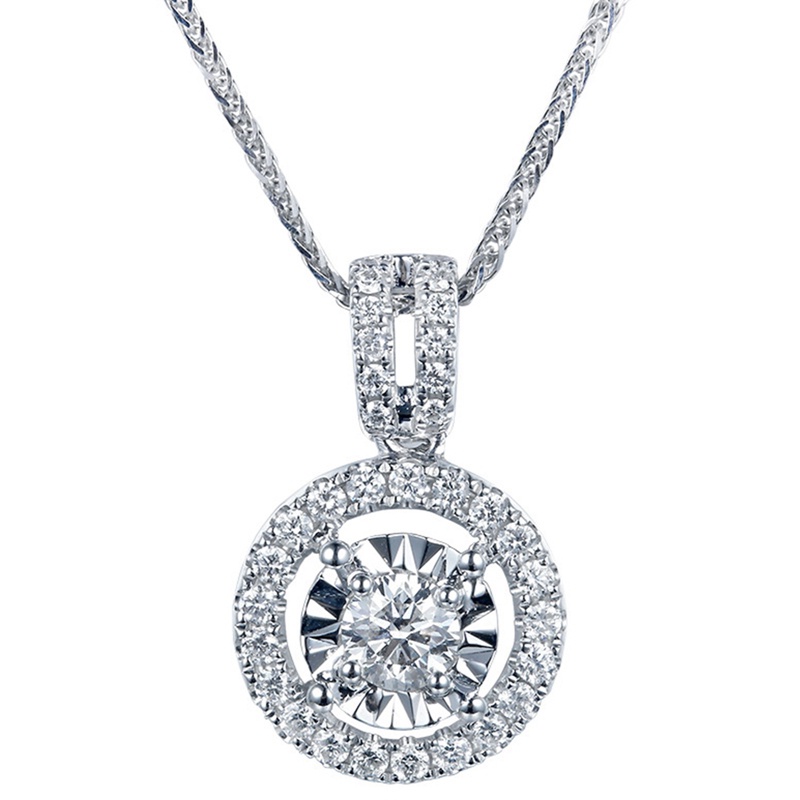 Vòng cổ Mạ Bạc 925 Đính Đá Zircon Tròn Thời Trang