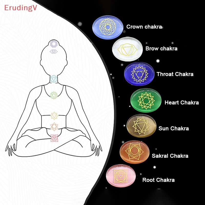 [ErudingV] Bộ 7 Viên Đá Chakra Pha Lê Chạm Khắc Chữa Bệnh