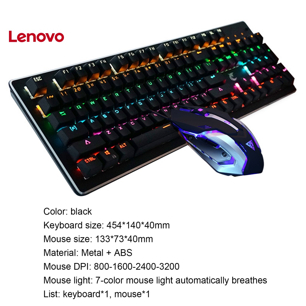 1 Bộ Bàn Phím RGB 3200DPI Chống Thấm Nước Có Đèn Nền