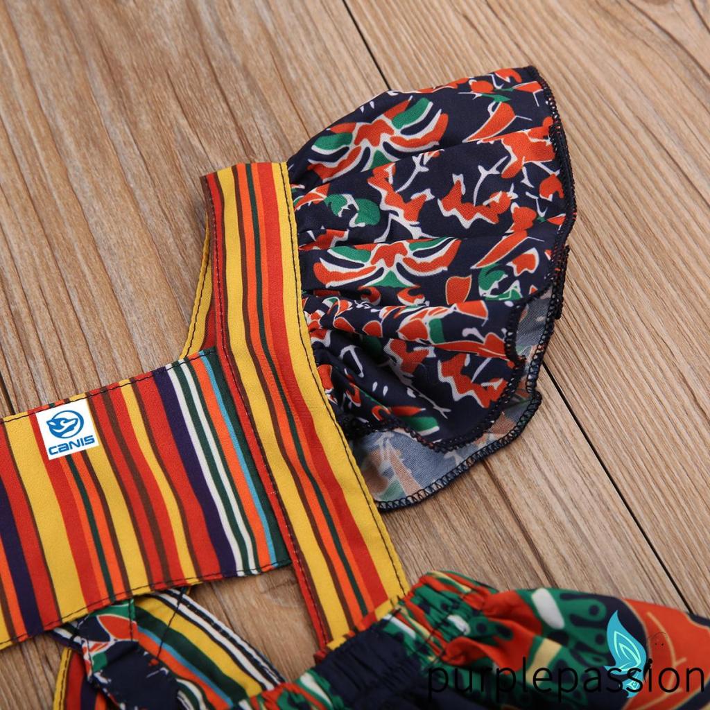Đầm Công Chúa Dáng Chữ A Tay Bèo Họa Tiết Hoa Phong Cách Bohemian Thời Trang Mùa Hè Cho Bé Gái