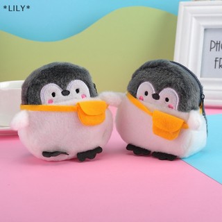 LILY Dễ thương chim cánh cụt sang trọng Mini Ví mềm năng lượng tích cực chim cánh cụt sang trọng ví tiền xu uuu