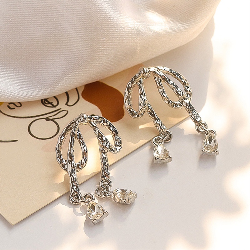 Ygt Khuyên Tai Bạc Dạng Lỏng Thắt Nơ Thời Trang Cho Nữ