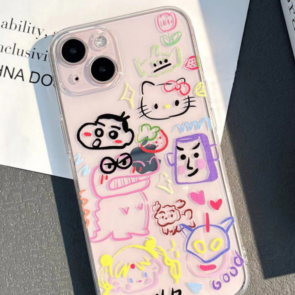 ✅Ốp Điện Thoại Dẻo Trong Suốt Chống Sốc In Họa Tiết Graffiti Cho Iphone xsmax12 xr138 / Soft / iPhone14Pro 7 TY4O 12