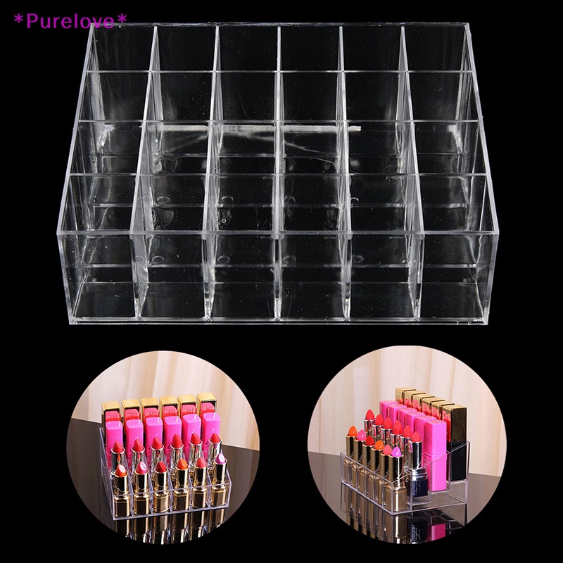 Hộp Acrylic Trong Suốt 24 Ngăn Đựng Son Môi Trưng Bày Tiện Dụng Mới