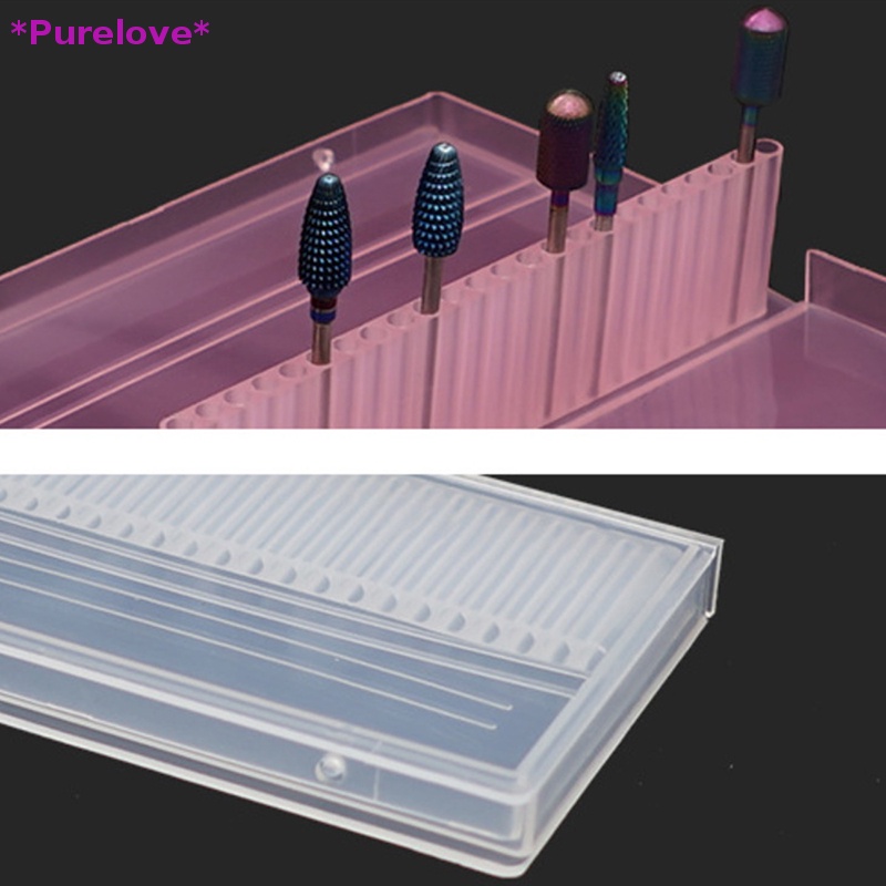 Hộp Nhựa Trong Suốt 24 Ngăn Đựng Đầu Mài Móng Tay Tiện Dụng Mới