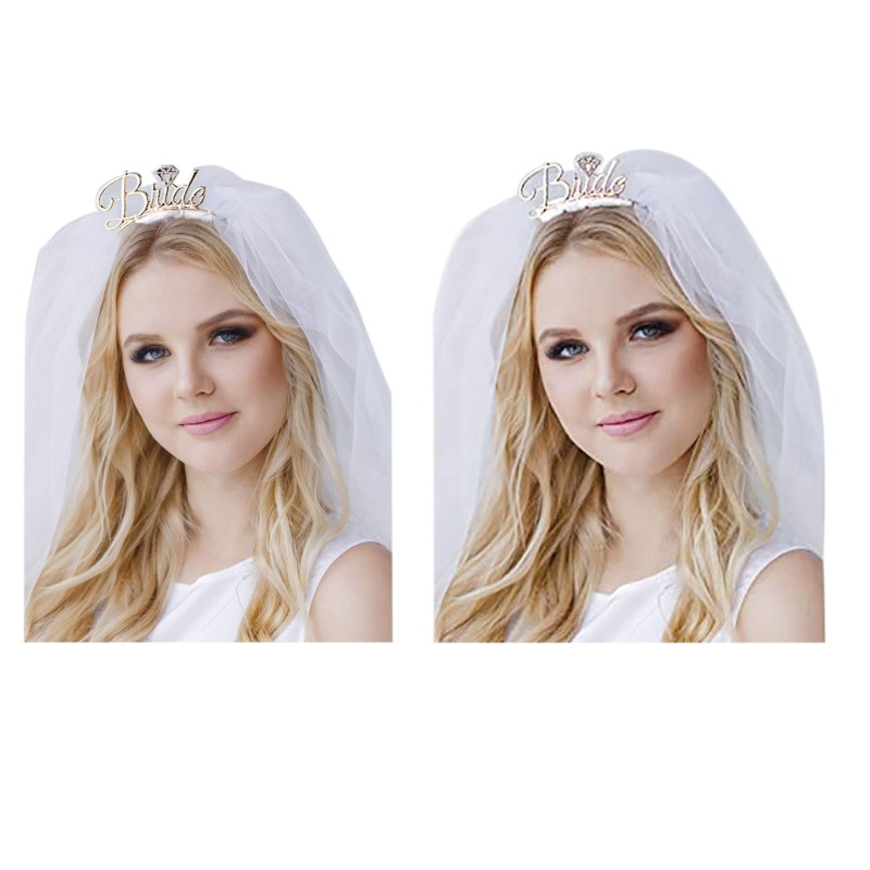 Flgo Băng Đô Cài Tóc Có Mạng Che Mặt Dành Cho Cô Dâu Trong Tiệc Cưới