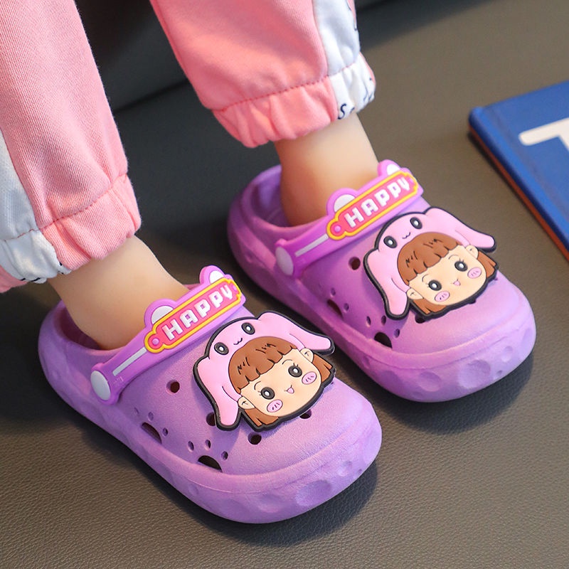 Dép Sandal Croc 2023 Đế Bằng Trọng Lượng Nhẹ Có Lỗ Dành Cho Bé Gái Đi Biển Ngoài Trời