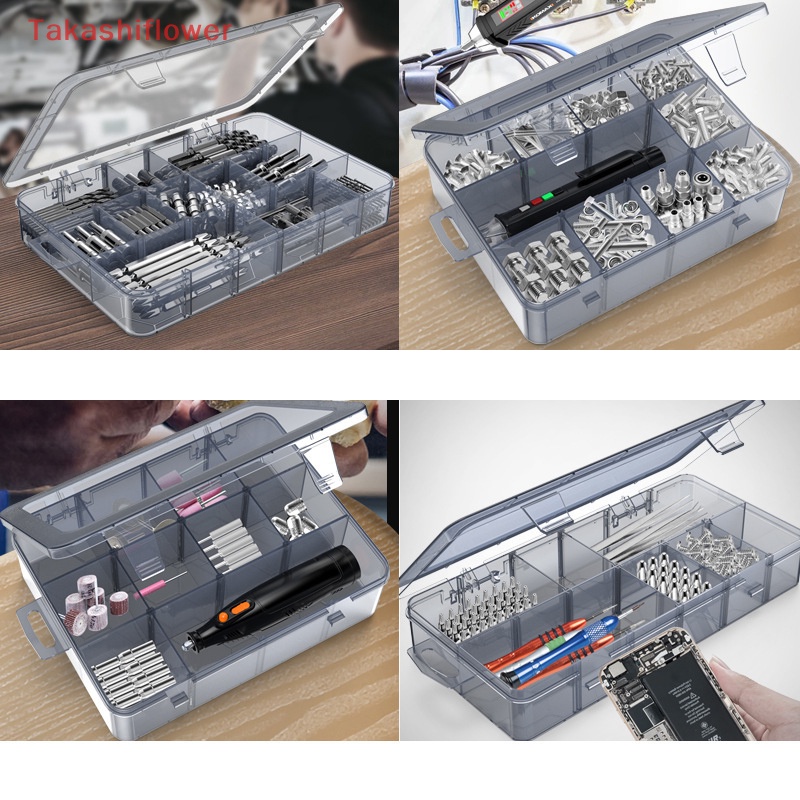 Hộp Đựng Linh Kiện Điện Tử Bằng Nhựa Trong Suốt Nhiều Ngăn Tiện Dụng